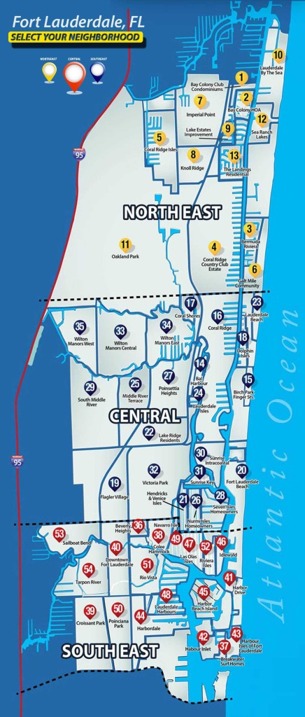 map of fort lauderdale neighborhoods - maps for you